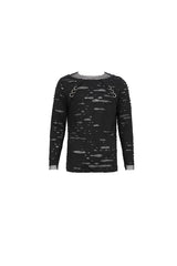 Black Diamond Mesh Irregular Hole Long-Sleeved Men's Punk T-Shirt - Product - 7