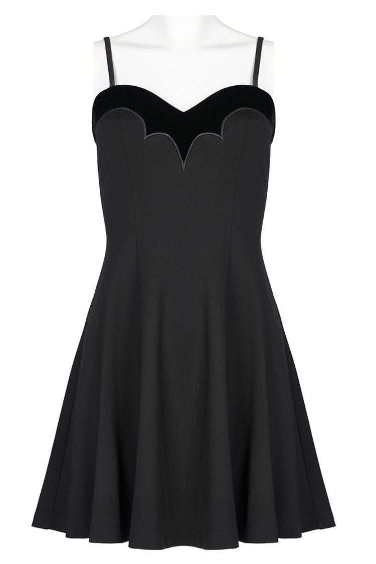 Black Bat Fleece Embroidered Sun Gothic Suspender Women's Dress - Product - 5