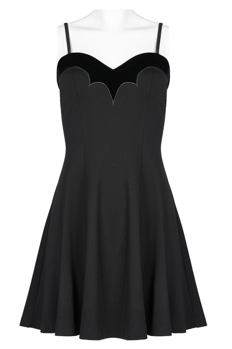 Black Bat Fleece Embroidered Sun Gothic Suspender Women's Dress - Product - 5