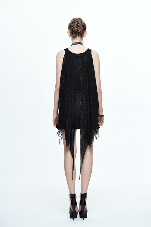 Black Two Wearing Bat Wings Spider Web Shawl Punk Sexy Womens Dress - Product - 5