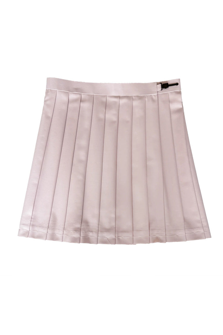 Pink Short Sleeves Triple-Layered Ruffled Bow Plus Size Japanese Preppy Style Sweet Sailor Collar Two-piece Set - Pleated-Skirt(Only) - 10