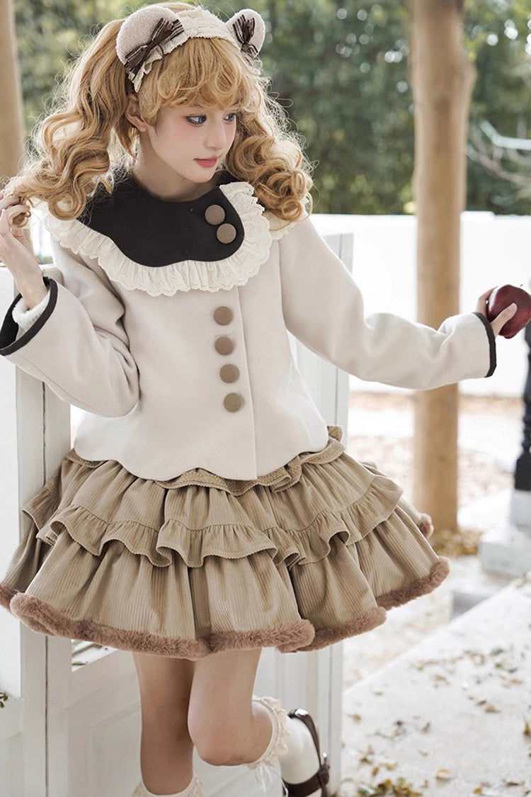 Brown Coco Diary Autumn Winter Sweet Princess Lolita Coat - Brown - 1