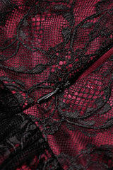 Black/Red Star Square-cut Collar Short Sleeves Lace Women's Gothic Priness Dress Graduation Dress - Product - 19