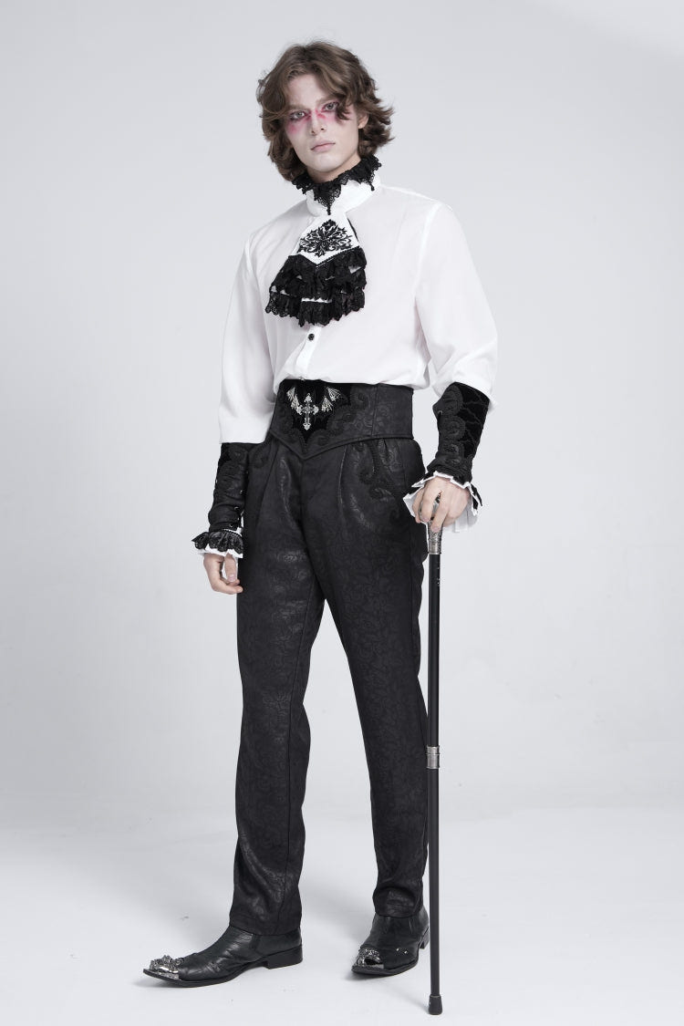 Black Embroidered Lace-Up Men's Gothic Accessory  Bat Embroidered Girdle - Product - 7