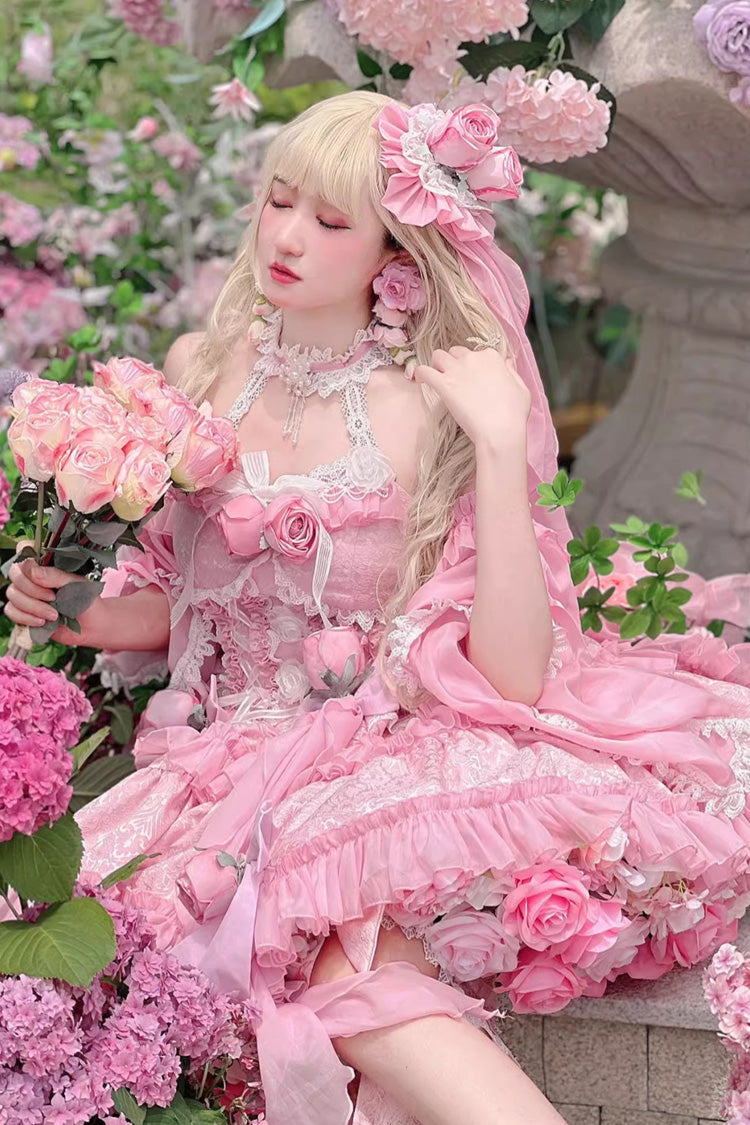 Gem Princess Fish Bone Detached Hime Sleeves Sweet Lolita Princess Dress Set 2 Colors - Product - 6