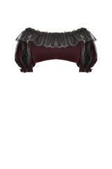 Black Ruffled Doll Collar Short Puff Sleeves Lace-Up Women's Gothic Princess Velvet Cape - Product - 15