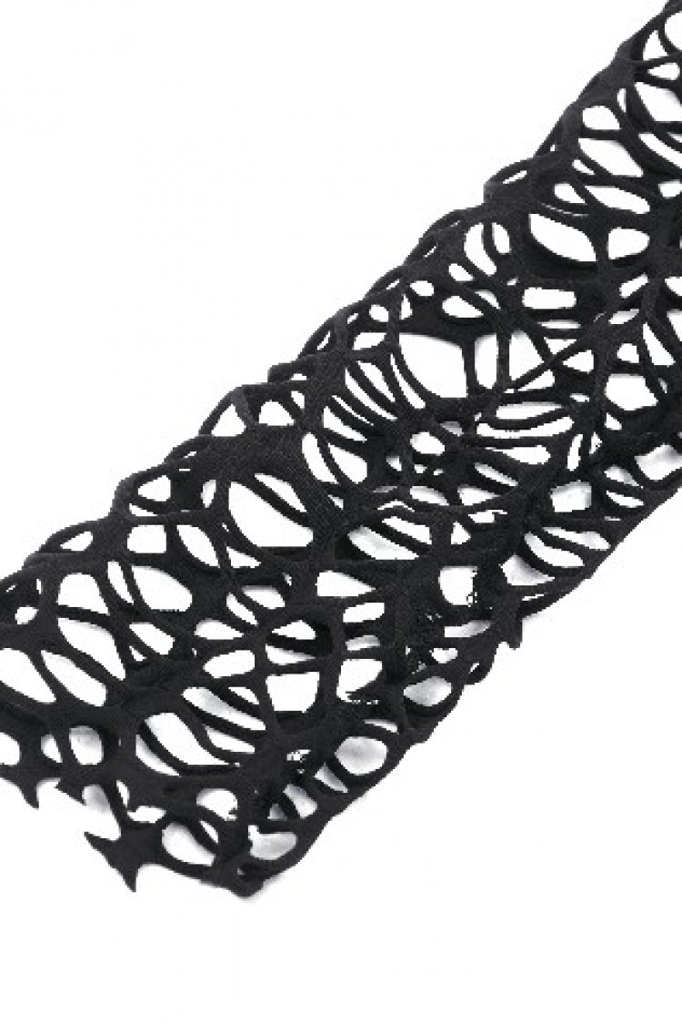 Black Off Shoulder Long Sleeves Fishnet Mesh Women's Gothic Top - Product - 14