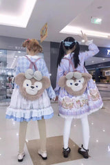 Shirley Mae Duffy Bear Big Face Sweet Lolita Bag Backpack - Brown - 1