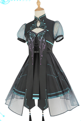 Black Sense Of Technology Butterfly Ember High Waisted Gothic Lolita JSK Dress Full Set - Product - 9