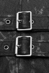 Black V Collar Sleeveless Stripes Buckle Men's Punk Vest - Product - 9
