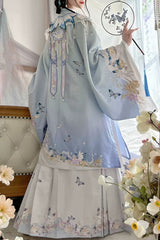 Multi-Color Stand Collar Print Embroidery Sweet Hanfu Dress - Product - 5