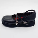 Black Doll Round Toe Soft Sister Cute Student Platform Shoes - Product - 2