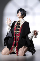 Black [Vampire Noble Court] Long Sleeves Embroidery Gothic Prince Handsome Ouji Lolita Set - Product - 3