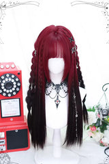 Black/Red Gradient Long Straight Gothic Lolita Wigs - Black/Red - 1
