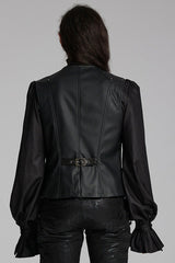 Black Rivet Buckle Men's Gothic Vest - Product - 3