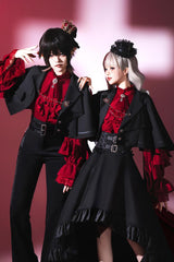 Black [Day and Night Song] Long Sleeves Ruffle Ouji Gothic Lolita Skirt Blouse - Product - 6