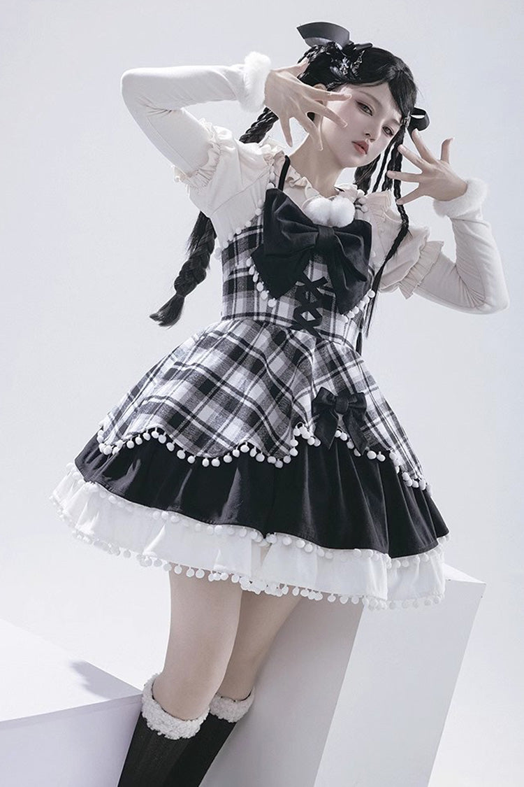 Confession Function Multi-layer Ruffle Bowknot Color Matching Autumn Winter Sweet Lolita Jsk Dress - Product - 20