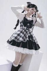 Confession Function Multi-layer Ruffle Bowknot Color Matching Autumn Winter Sweet Lolita Jsk Dress - Product - 20