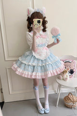 Cat Ear Story Multi-layer Ruffle Bowknot Sweet Lolita Jsk Dress 4 Colors - Product - 10