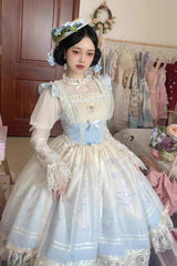 Dream Doll Ballet Rabbit Print Sweet Lolita Jsk Dress 2 Colors - Product - 5