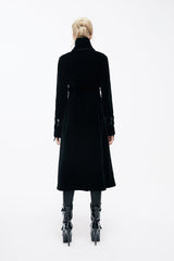 Black Retro Stand Collar Stage Costume Women's Gothic Coat - Product - 5