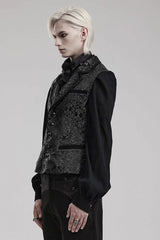 Men's V Collar Sleeveless Print Luxury Gem Four Button Stitching Gothic Vest 2 Colors - Product - 3