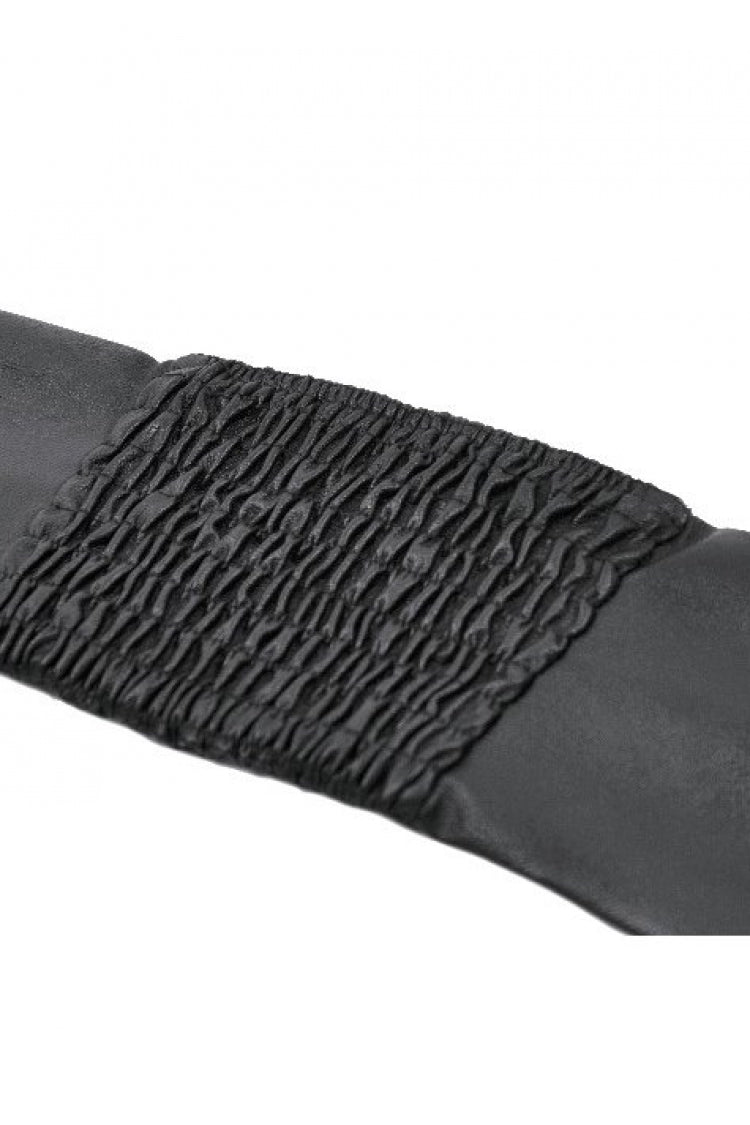 Black Eyelet Buckled Zippered Women's Punk Leather Belt with Side Pouches - Product - 17