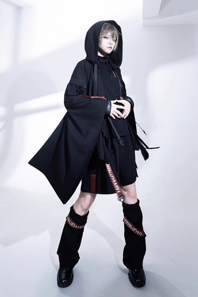 Black Unmarked Blade Gothic Handsome Ouji Lolita Shorts - Product - 4