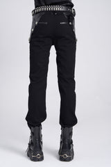 Black Armor Patent Leather Stitching Men's Punk Pants - Product - 3