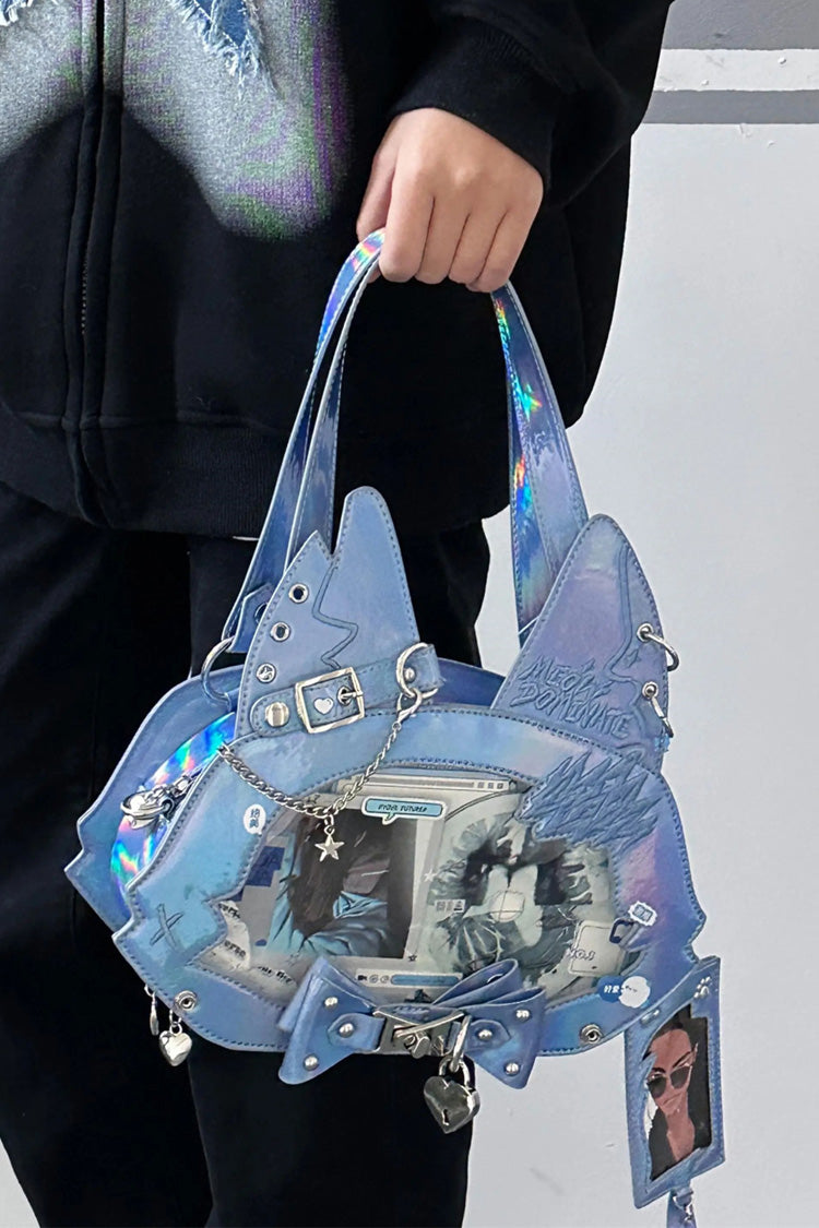 Domineering Cat [Cat Ears] Print Bowknot Gothic Lolita Crossbody Bag 9 Colors - Product - 13