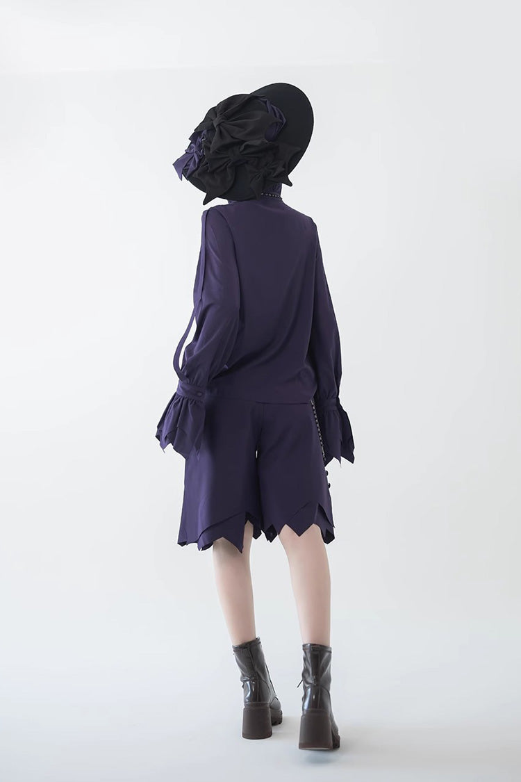 Blue/Purple Irregular Medieval Ouji Fashion Lolita Shorts - Product - 3