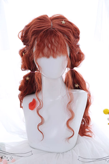 Orange Fluffy Sheep Curly Long Sweet Lolita Wigs - Orange - 1