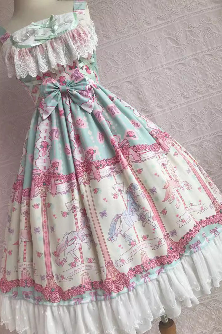 Rose Trojan Print Ruffle Bowknot Sweet (Dress Only) detail view 6