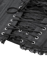 Black Sleeveless Lace Irregular Lace-Up Women's Gothic Underbust Corset - Product - 16