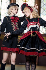 Red/Black Dark Baroque Classic Ouji Lolita Hat - Product - 6