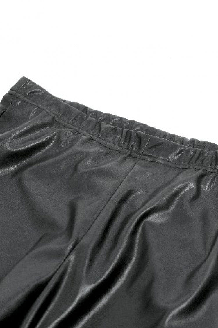 Black Cross Lace-Up PU Sheer Mesh Women's Gothic Punk Pants - Product - 11
