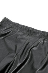Black Cross Lace-Up PU Sheer Mesh Women's Gothic Punk Pants - Product - 11