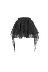 Black Bright Mesh Metal Buckle Decoration Playful And Cute Tutu Short Women's Punk Skirt - Product - 9