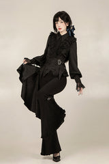 Black [Gold Hunter] Long Sleeves Pirate Style Gothic Long Pants - Product - 14