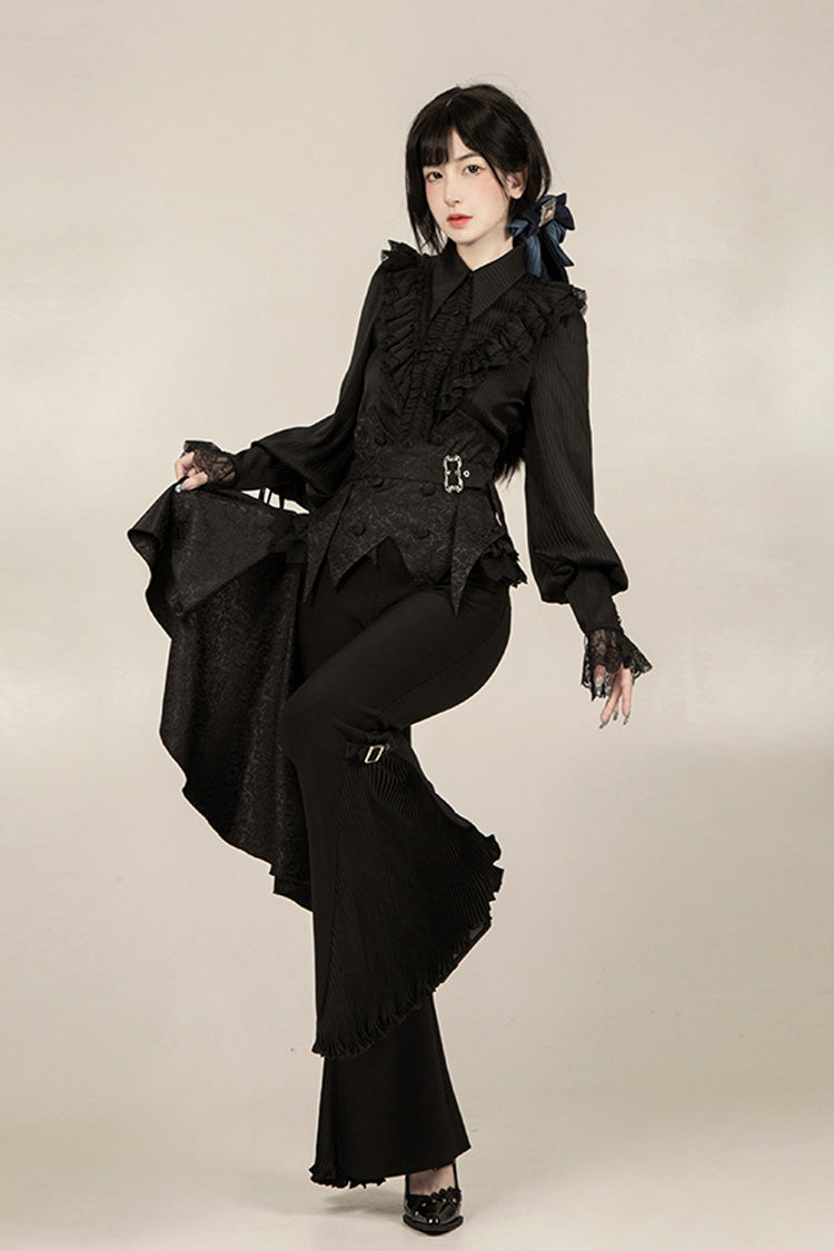 Black [Gold Hunter] Long Sleeves Pirate Style Gothic Long Pants - Product - 14