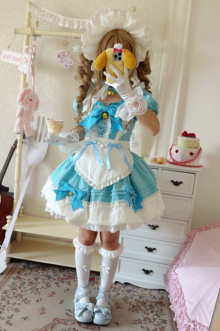 Bell Meow Ruffle Bowknot Sweet Lolita Skirt Set 5 Colors - Product - 15