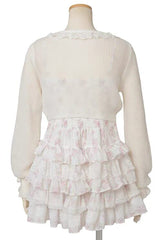 Jirai Kei Long Sleeves Multi-Layered Printed Ruffled Bow Sweet Dress 3 Colors - Product - 13