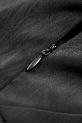 Black V Collar Long Trumpet Sleeves Lace Sheer Women's Gothic Kimono High Low Long Dress - Product - 20