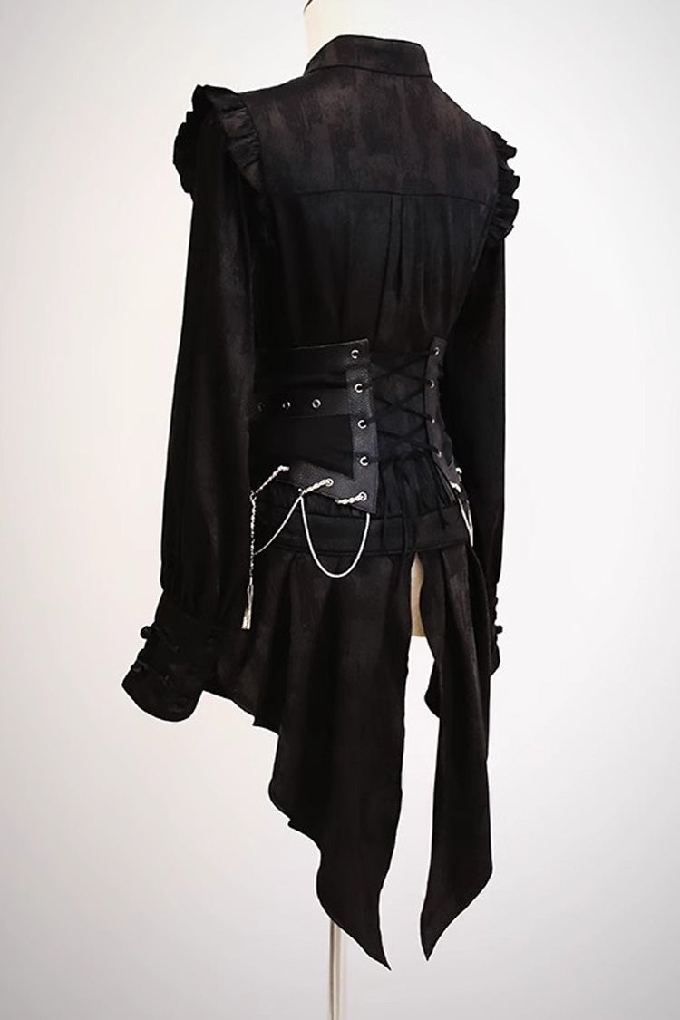 [Bone Dragon] Stand Collar Long Sleeves Ruffle Embroidery Ouji Fashion Classic Lolita Blouse 3 Colors - Product - 6