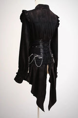 [Bone Dragon] Stand Collar Long Sleeves Ruffle Embroidery Ouji Fashion Classic Lolita Blouse 3 Colors - Product - 6