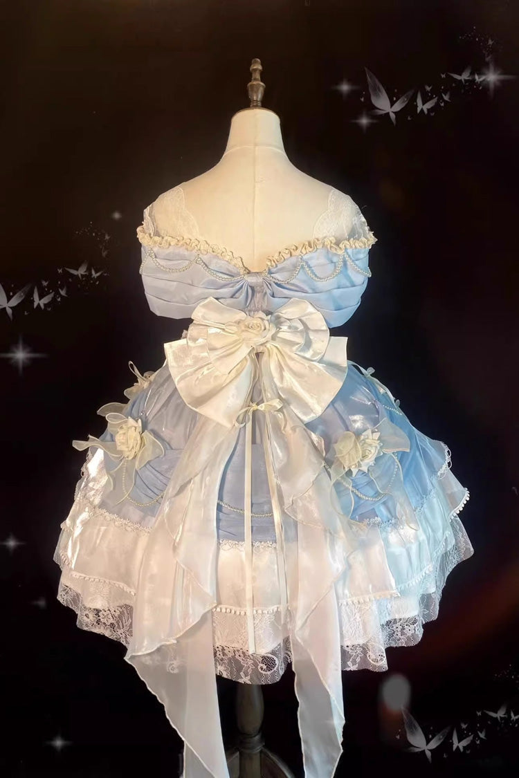 Blue Hanayome Cardigan Elegant Princess Sweet Lolita Strapless Dress - Product - 3