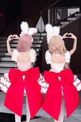 [Cupid Strawberry] Sleeveless Triple-Layered Ruffled Bow Princess Ballet Sweet Lolita Dress 2 Colors - Product - 6