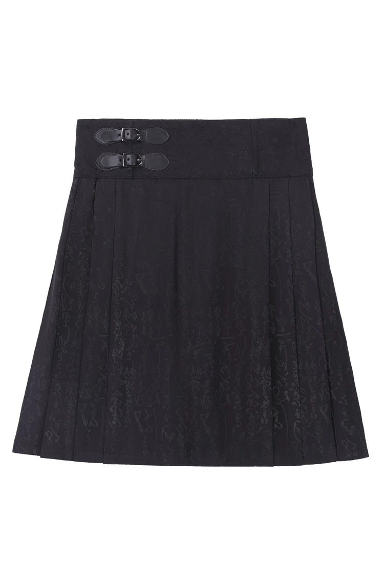 Multi-Color [Walking With The Demon] Print Asymmetric Gothic Chinese Style Ouji Lolita Skirt - Product - 2