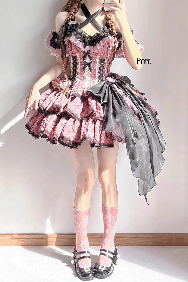 Pink Medea Kiss Gothic Lolita JSK Tiered Dress - Product - 5