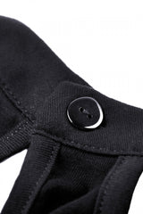 Black Halterneck Spliced Mesh Strappy Buckle Eyelet Harness Women's Punk Midriff-Baring Tank Top - Product - 14